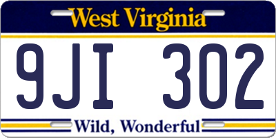 WV license plate 9JI302