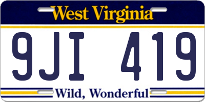 WV license plate 9JI419
