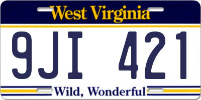 WV license plate 9JI421