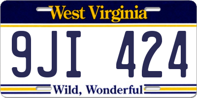WV license plate 9JI424