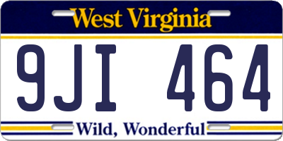 WV license plate 9JI464