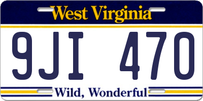 WV license plate 9JI470