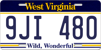 WV license plate 9JI480