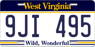 WV license plate 9JI495