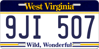 WV license plate 9JI507