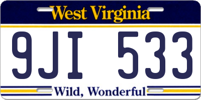 WV license plate 9JI533