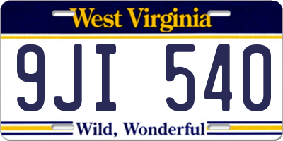 WV license plate 9JI540