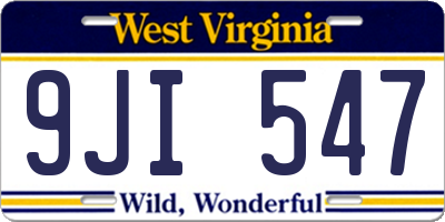 WV license plate 9JI547