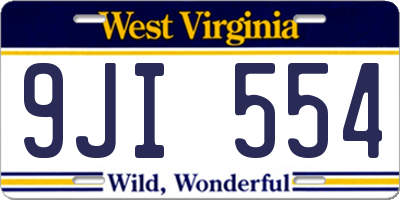 WV license plate 9JI554