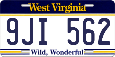 WV license plate 9JI562