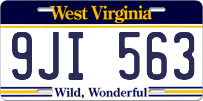 WV license plate 9JI563