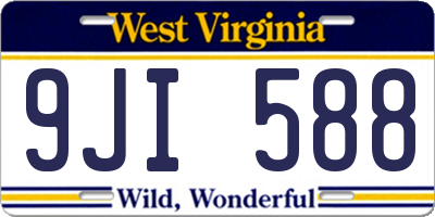 WV license plate 9JI588