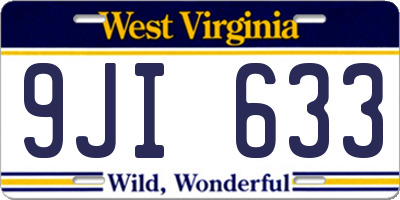 WV license plate 9JI633