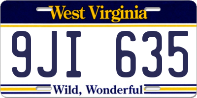 WV license plate 9JI635