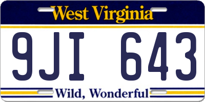 WV license plate 9JI643