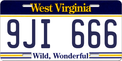 WV license plate 9JI666
