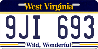 WV license plate 9JI693
