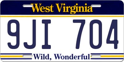 WV license plate 9JI704