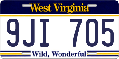 WV license plate 9JI705