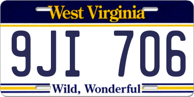 WV license plate 9JI706