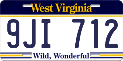 WV license plate 9JI712