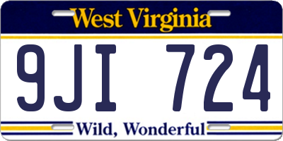 WV license plate 9JI724