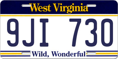 WV license plate 9JI730