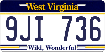 WV license plate 9JI736