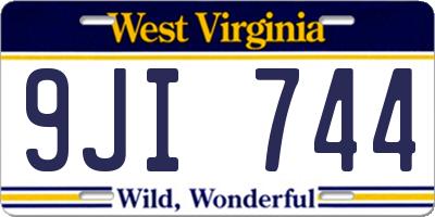 WV license plate 9JI744