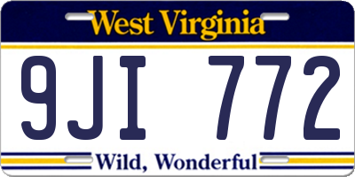 WV license plate 9JI772