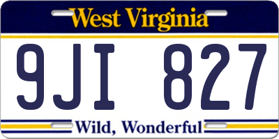 WV license plate 9JI827