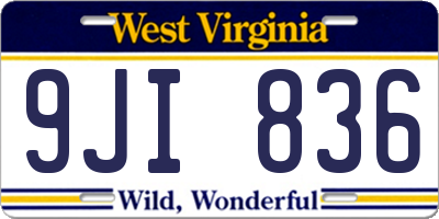 WV license plate 9JI836