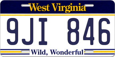 WV license plate 9JI846