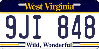 WV license plate 9JI848