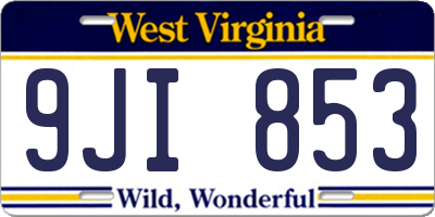 WV license plate 9JI853
