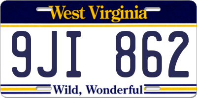 WV license plate 9JI862
