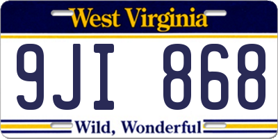 WV license plate 9JI868