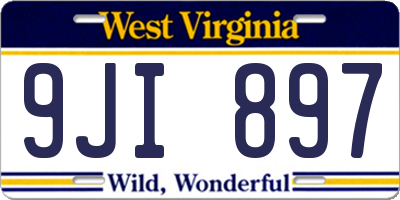 WV license plate 9JI897