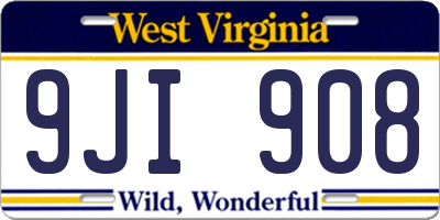 WV license plate 9JI908