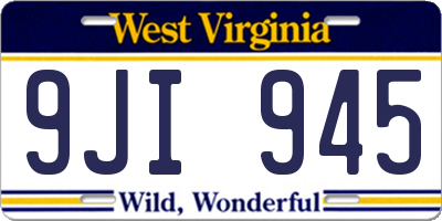 WV license plate 9JI945