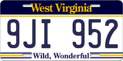 WV license plate 9JI952