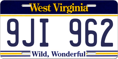 WV license plate 9JI962