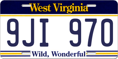 WV license plate 9JI970
