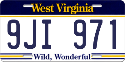 WV license plate 9JI971