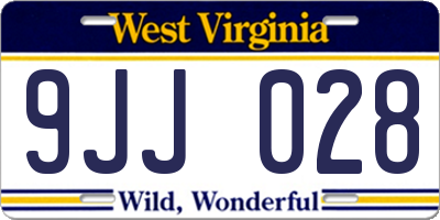 WV license plate 9JJ028