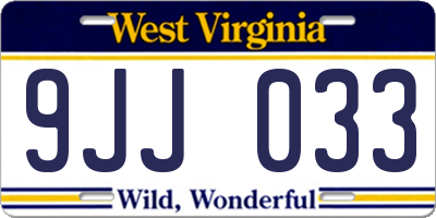 WV license plate 9JJ033