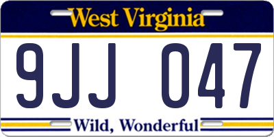 WV license plate 9JJ047