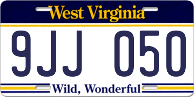 WV license plate 9JJ050