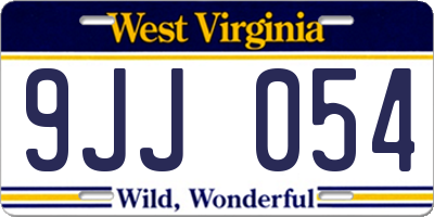 WV license plate 9JJ054