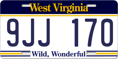 WV license plate 9JJ170